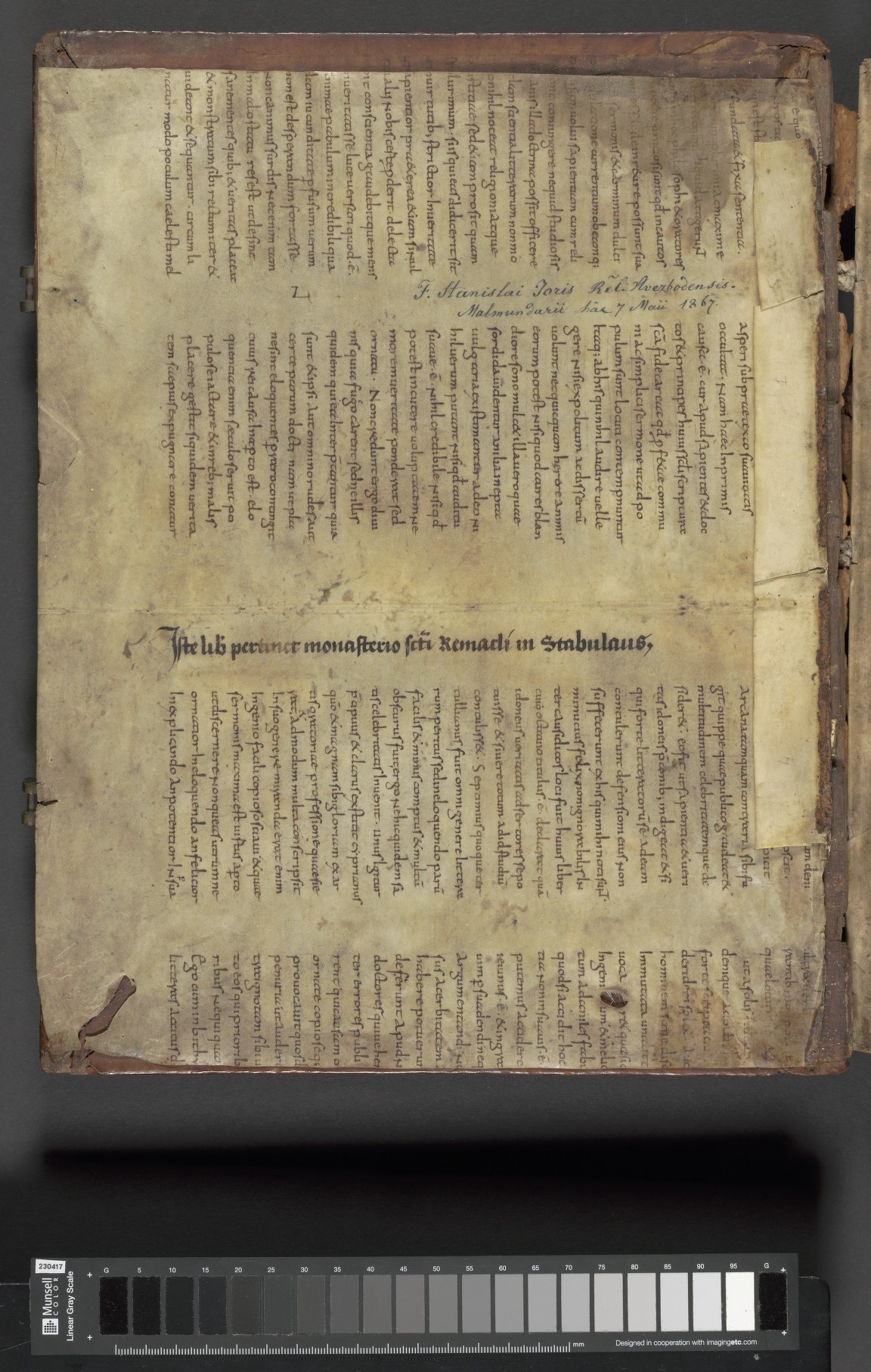 upper pastedown verso, in situ