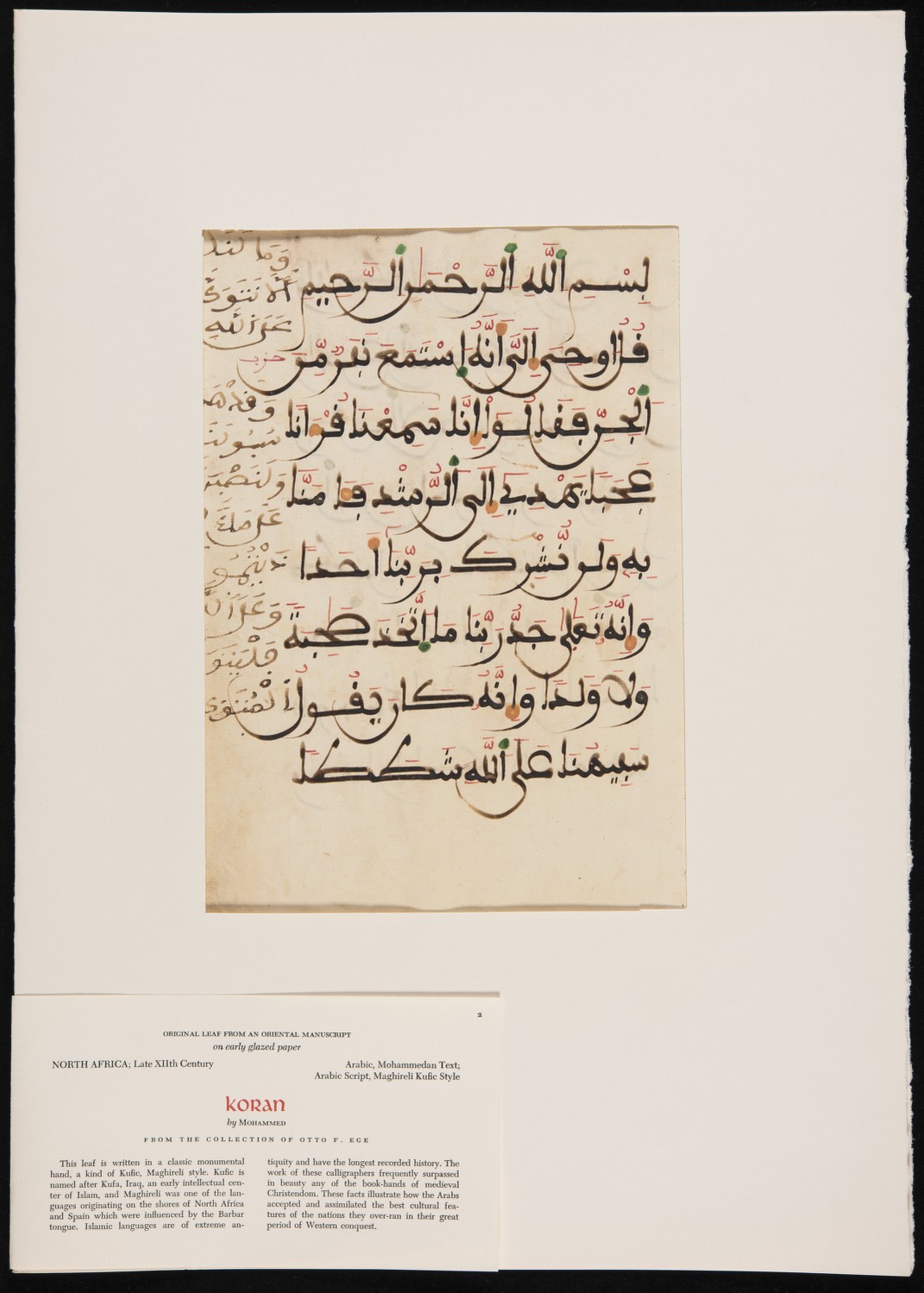 recto with mount and label