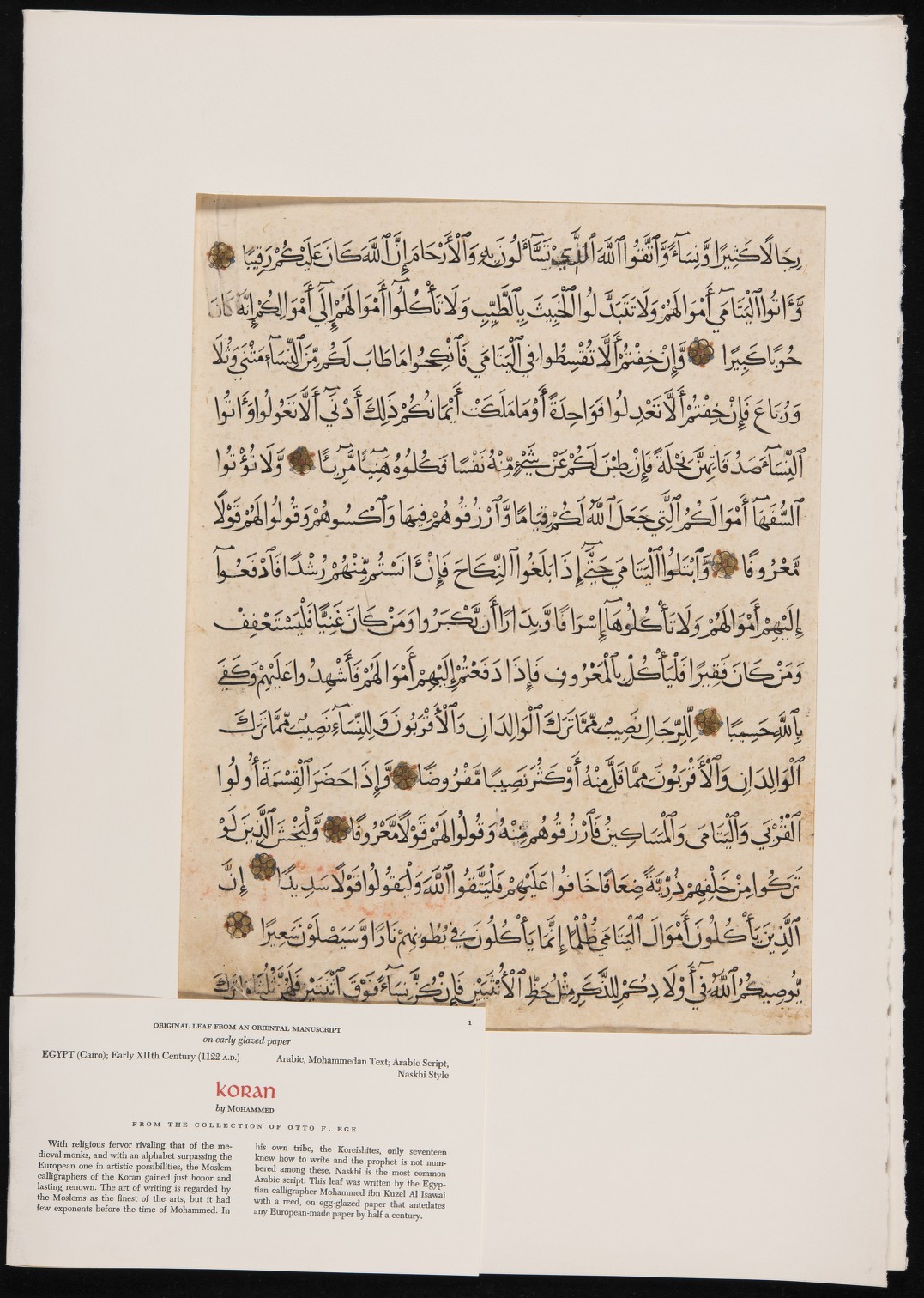 recto with mount and label